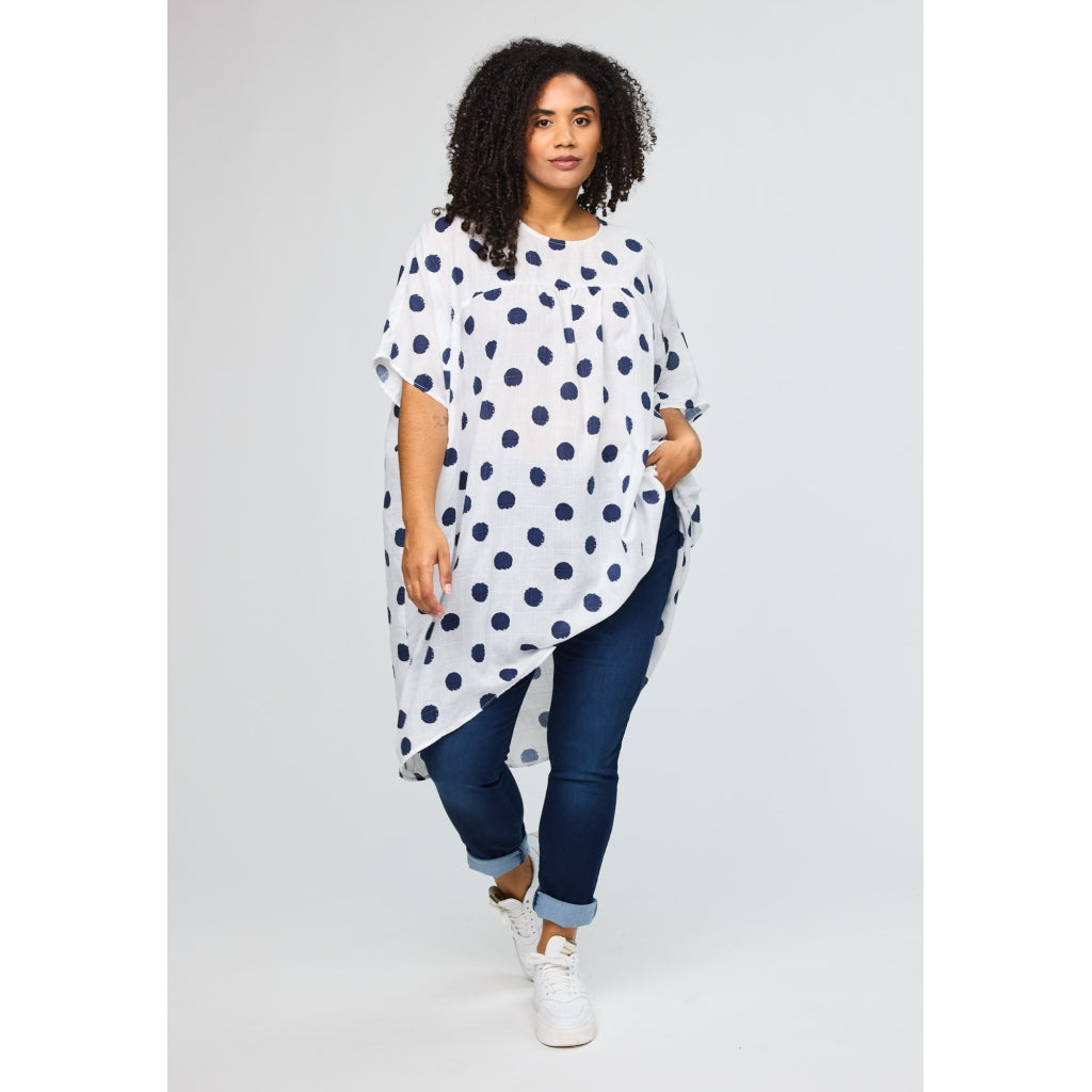 Studio SJanita Dress Dress White with blue dots
