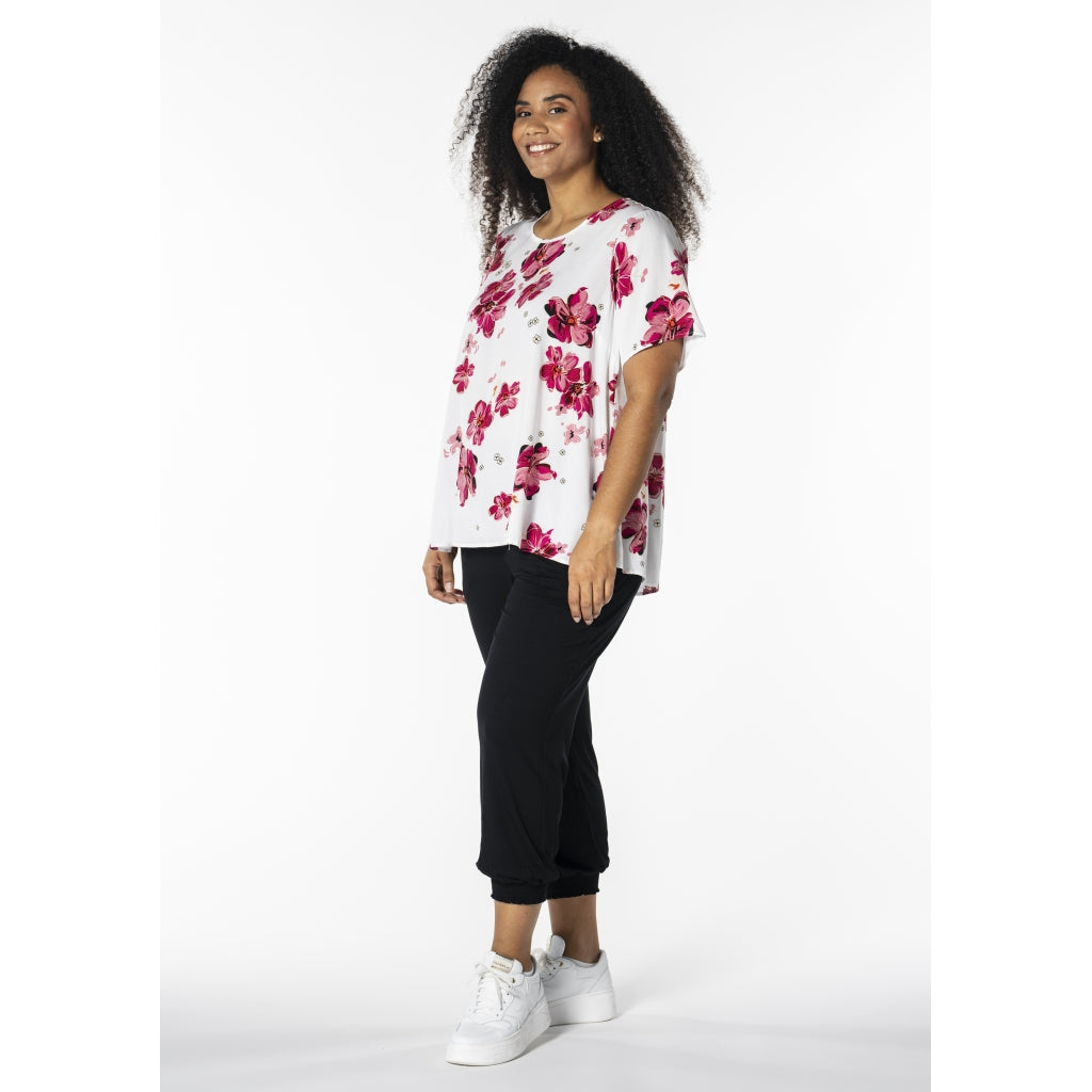 Studio SKimma Blouse Blouse White with pink flowers