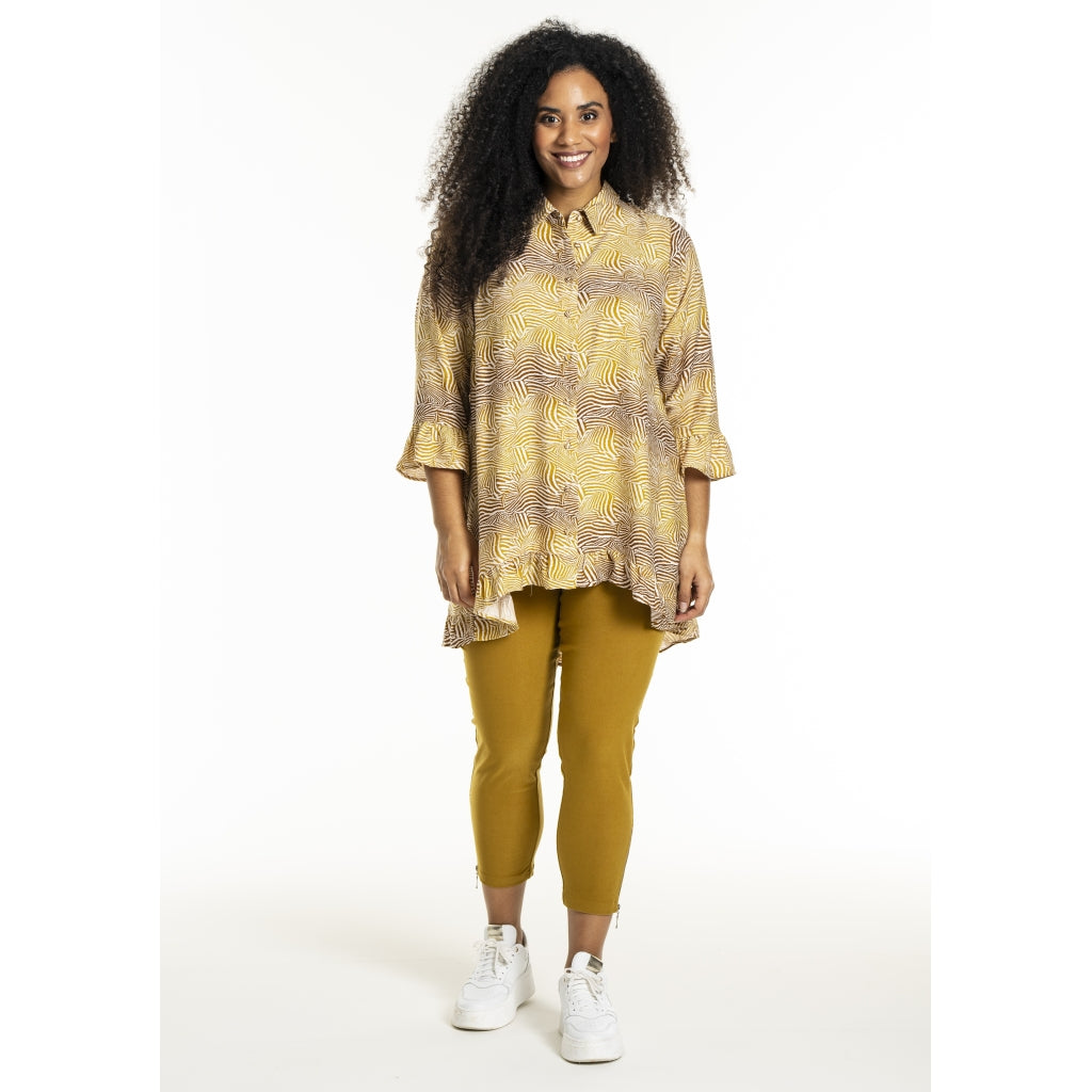 Studio SLena pants with zipper 7/8 Pant Yellow