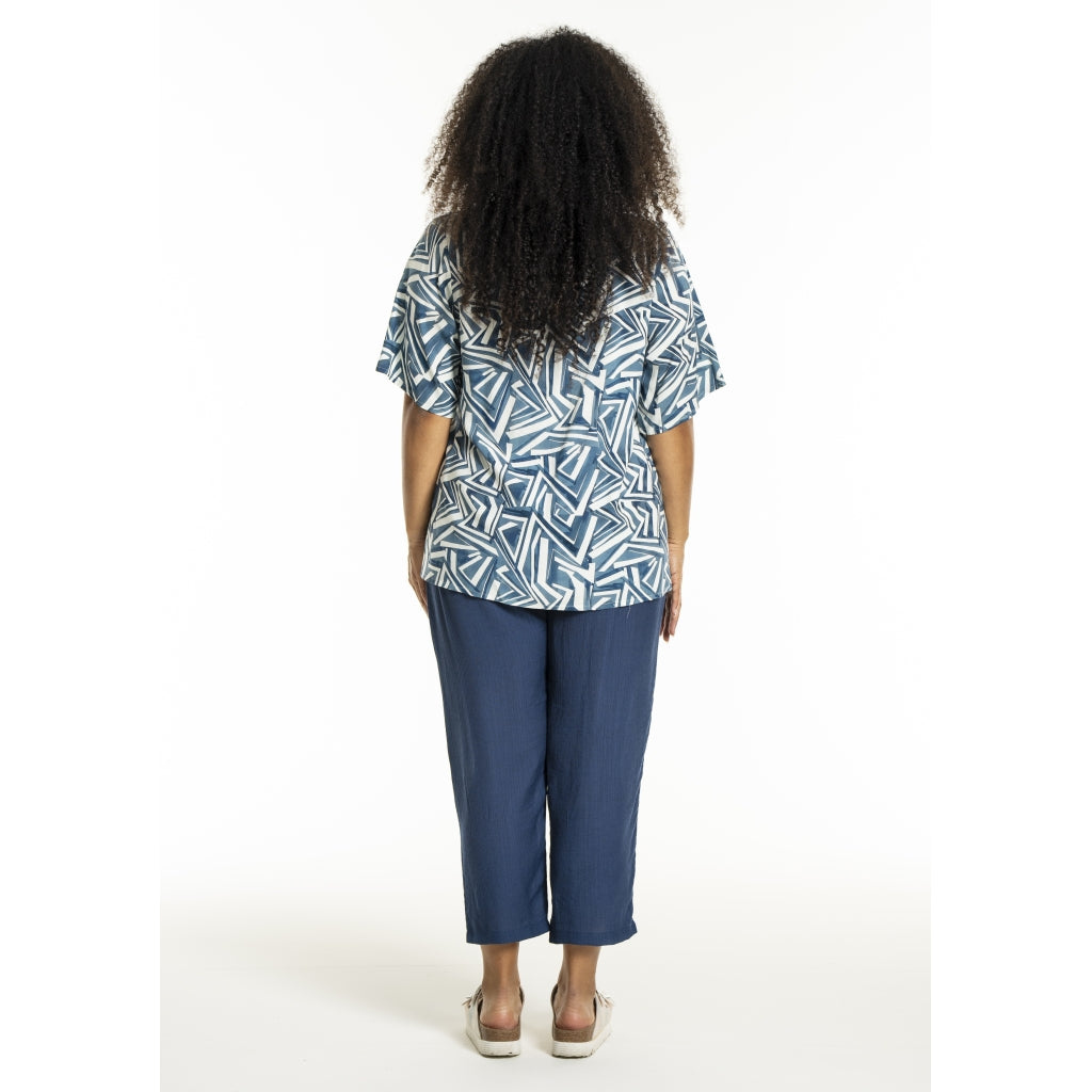 Studio SLone Blouse Blouse Blue offwhite print