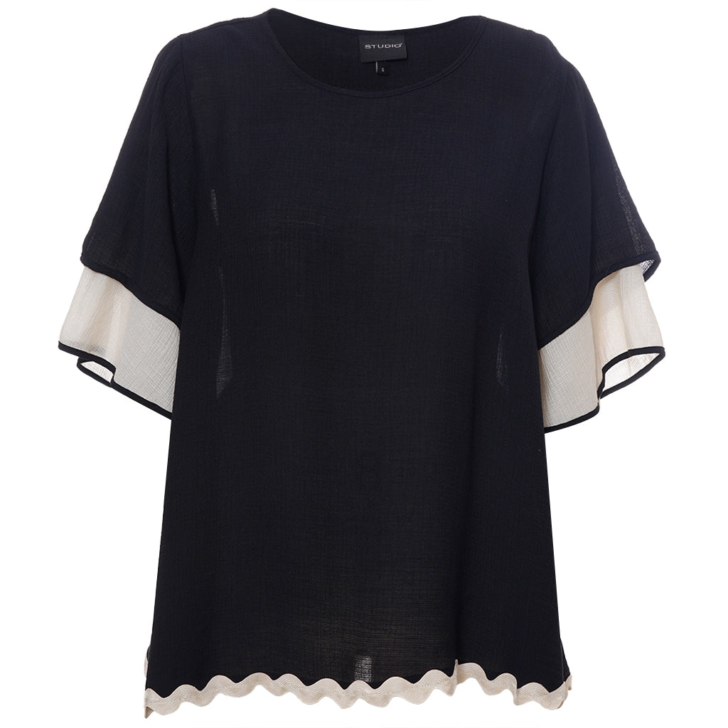 Studio SLone Blouse Blouse Black + Offwhite