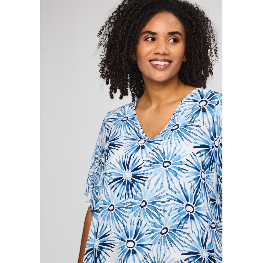 Studio SLone Blouse Blouse White/blue flower