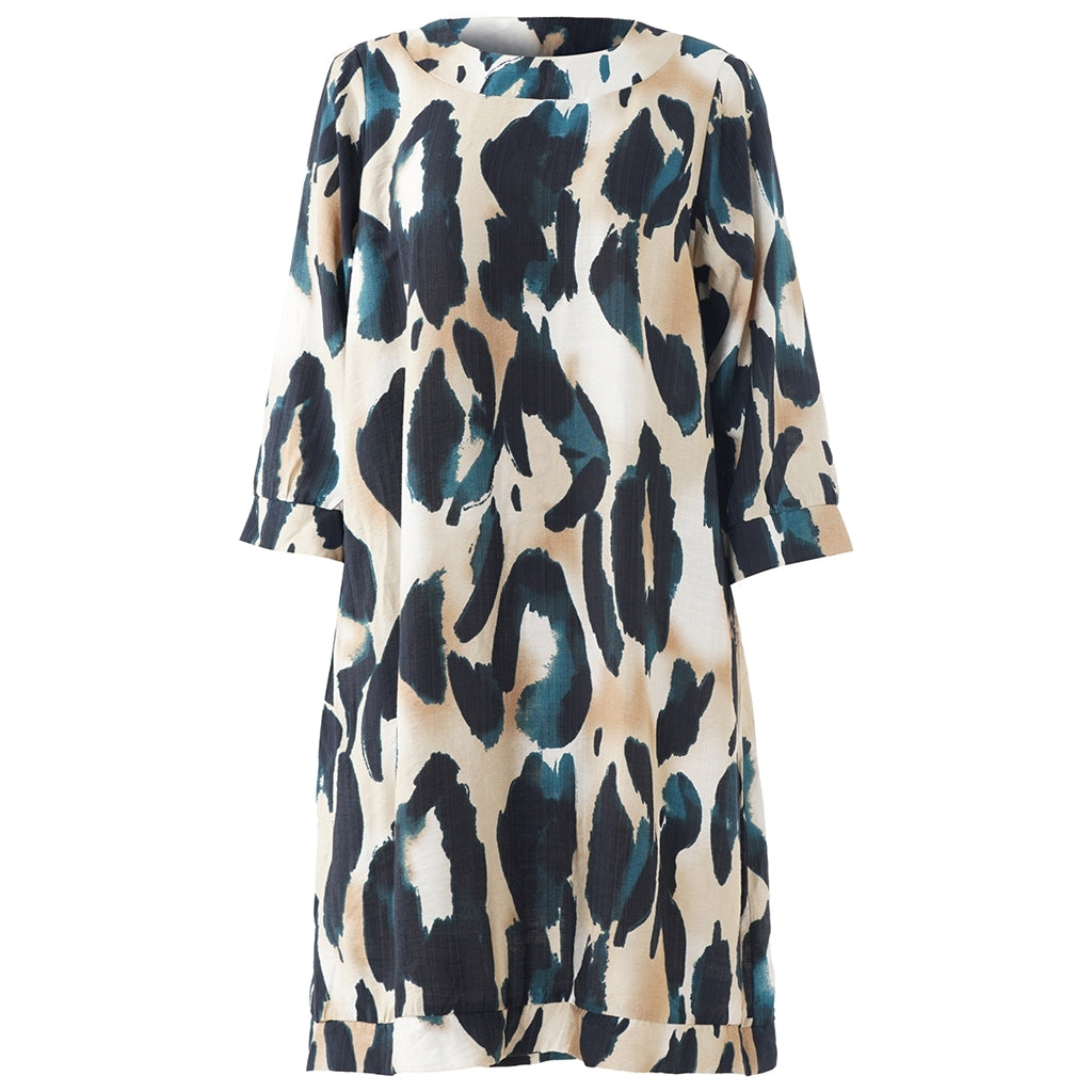 Studio SLonetta Dress Dress Sand with black petrol clouds