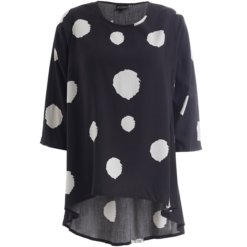 Studio SLuma Blouse with dots Tunic Black with dots