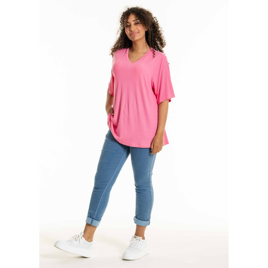 Studio SLykke rib T-shirt T-Shirt Pink