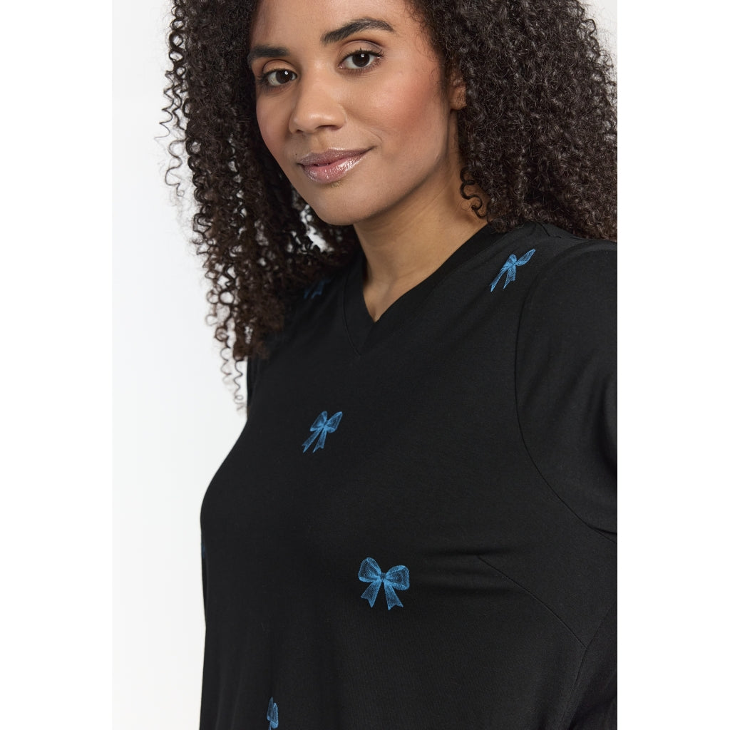 Studio SMella Blouse Blouse Black with petrol