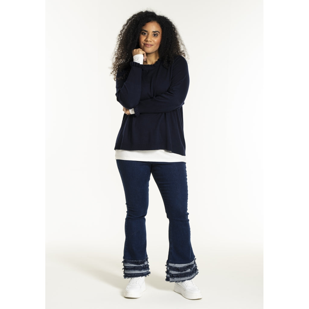Studio SNaila Knit Blouse Blouse Navy