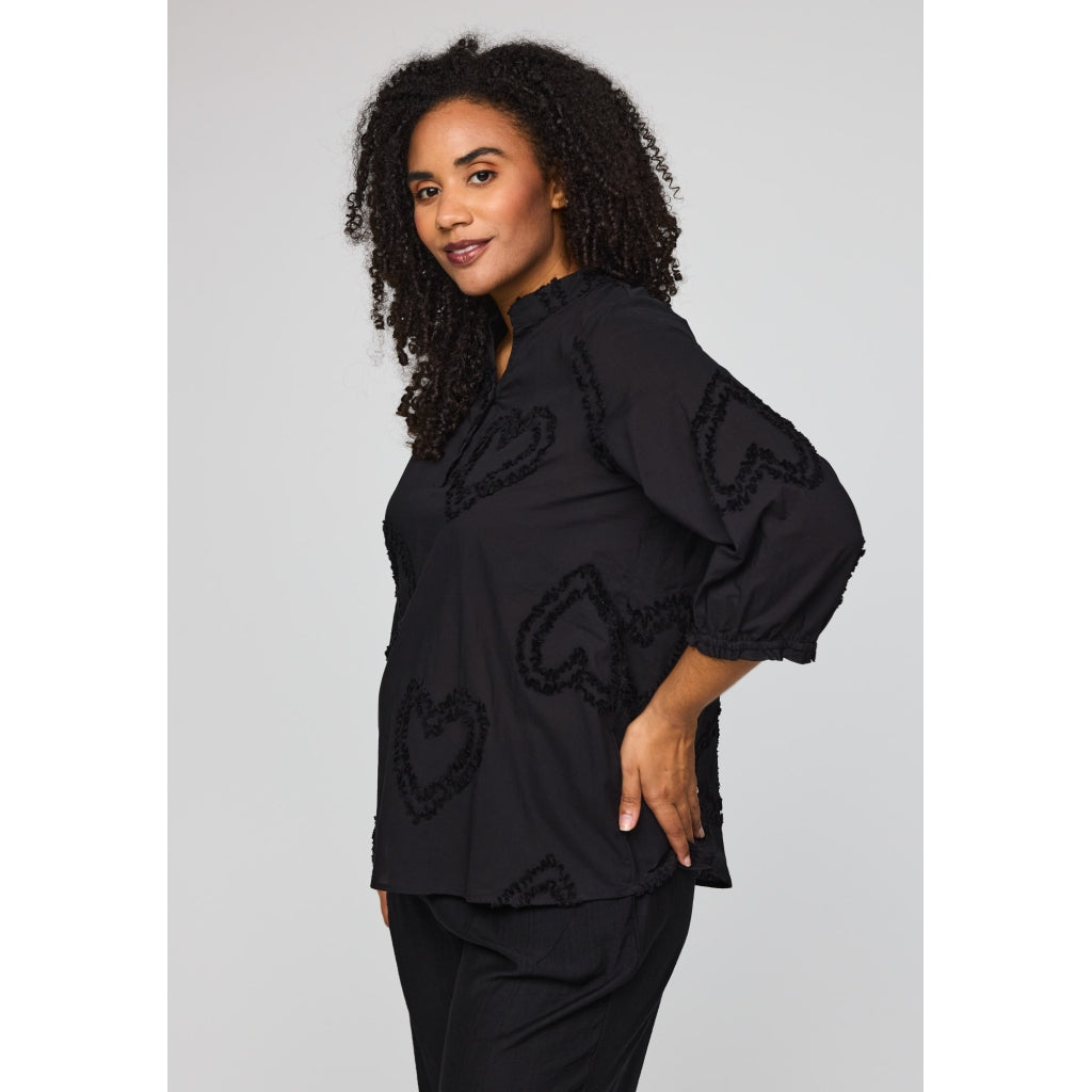 Studio SNova Shirt with hearts Shirt Black