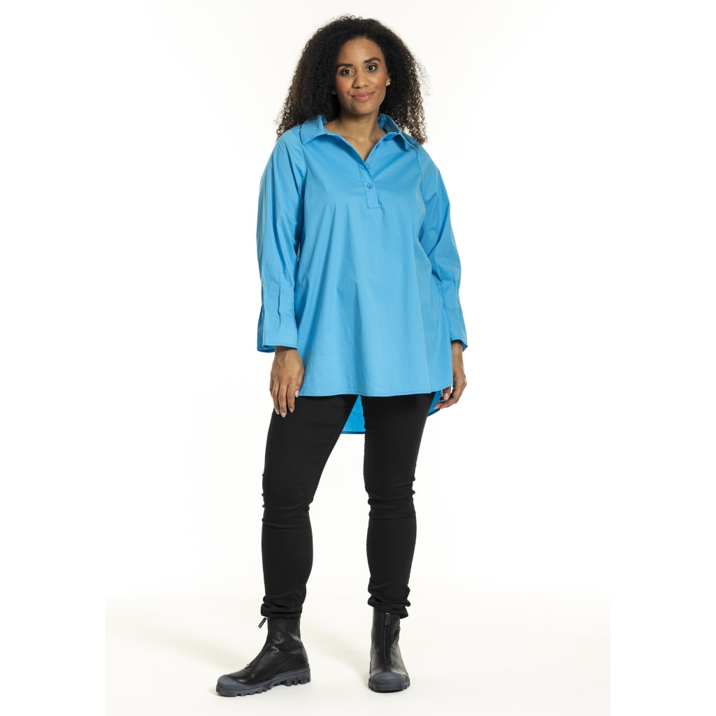 Studio SPoula Shirt with pleated cuffs Shirt Turquoise
