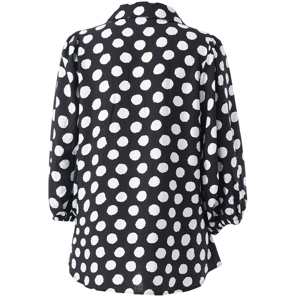 Studio STiff Shirt Shirt Black with white dots