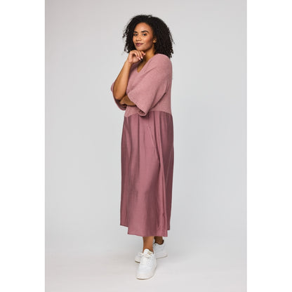 Studio SYrsa Long Dress with knit Long Dress Rose